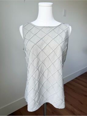 Norton McNaughton Grey Crewneck Sleeveless Top